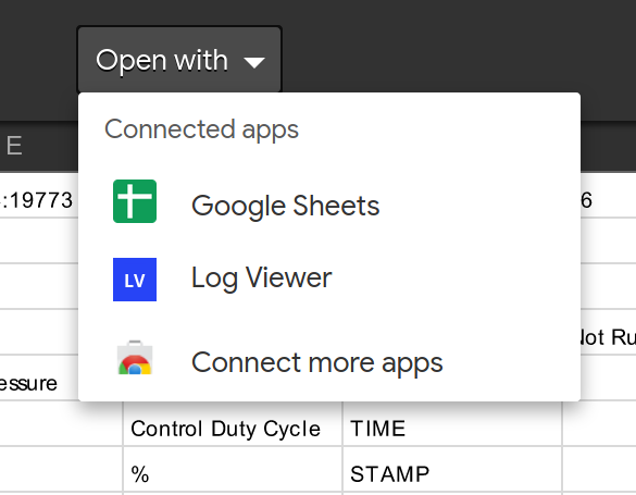 Click the "Open with" button to open the dropdown